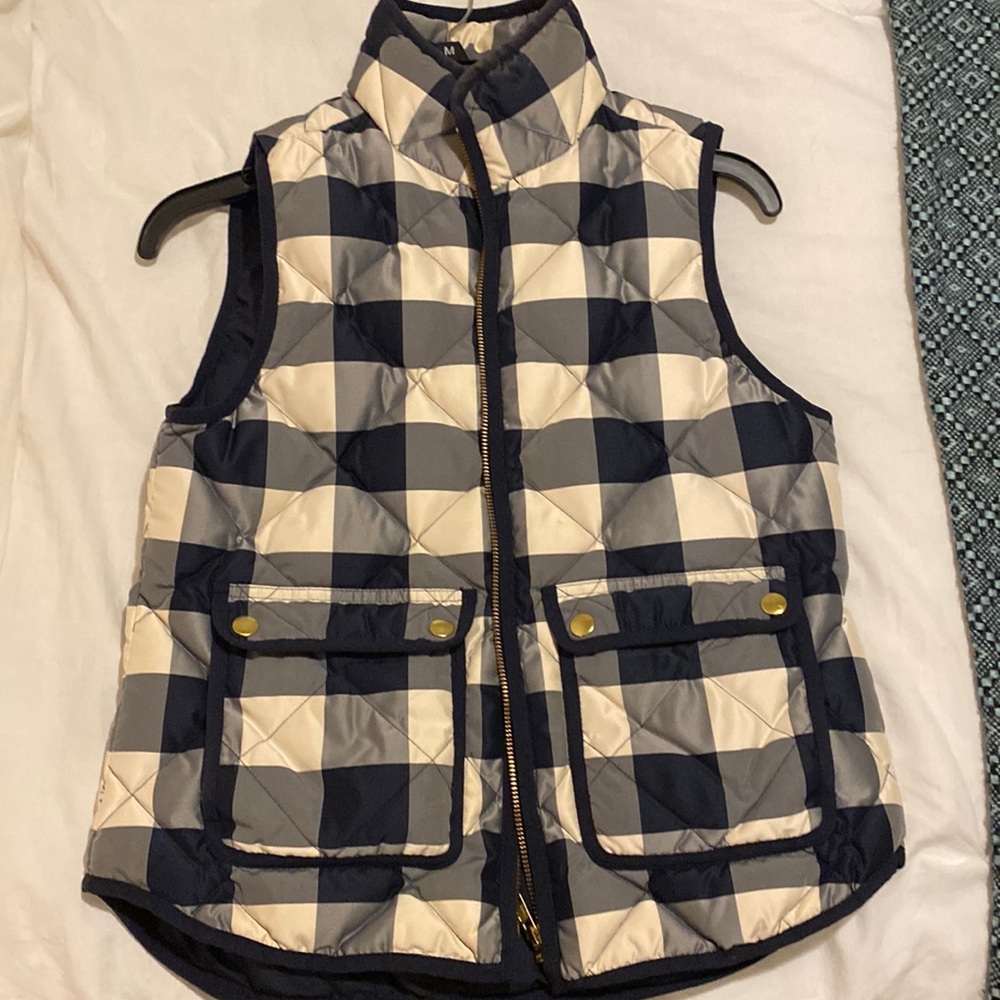 Petite small Navy blue J crew vest with gold buttons